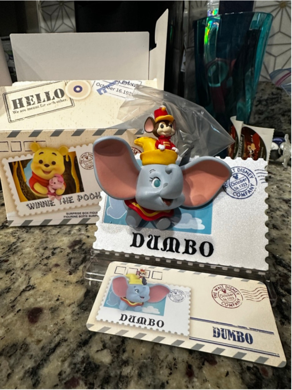 Disney 100 Years of Wonder Dumbo Timothy Retro Stamp Series Magnet With Stand
